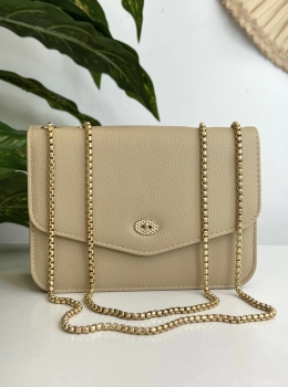 Bolsa Feminina Pequena Estruturada com Alça de corrente