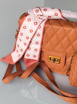Bolsa Feminina Com Carteira, Lenço e Alça Transversal