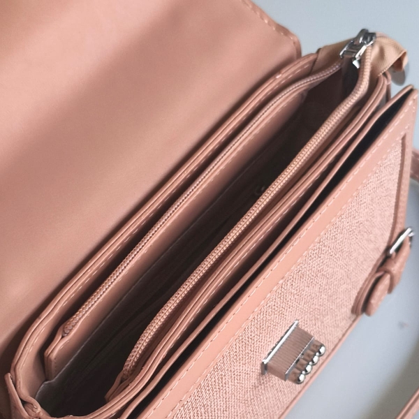 Bolsa Maleta com Alça de Mão e Transversal Bege