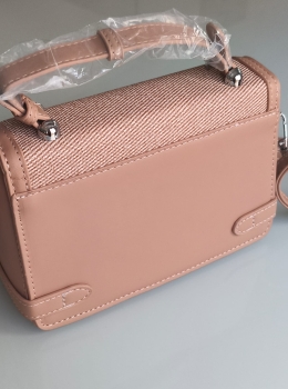 Bolsa Maleta com Alça de Mão e Transversal Bege