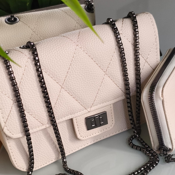 Bolsa Feminina Elegante com Alça de Corrente + Carteira