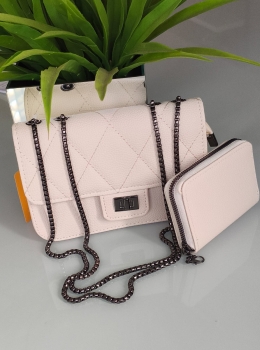 Bolsa Feminina Elegante com Alça de Corrente + Carteira